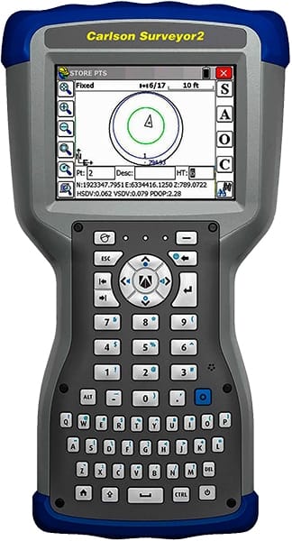 Carlson Surveyor2 data collector in operation